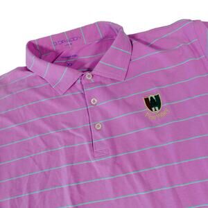 B Draddy Pima Cotton Purple Striped Pine Valley Golf Polo Shirt XL